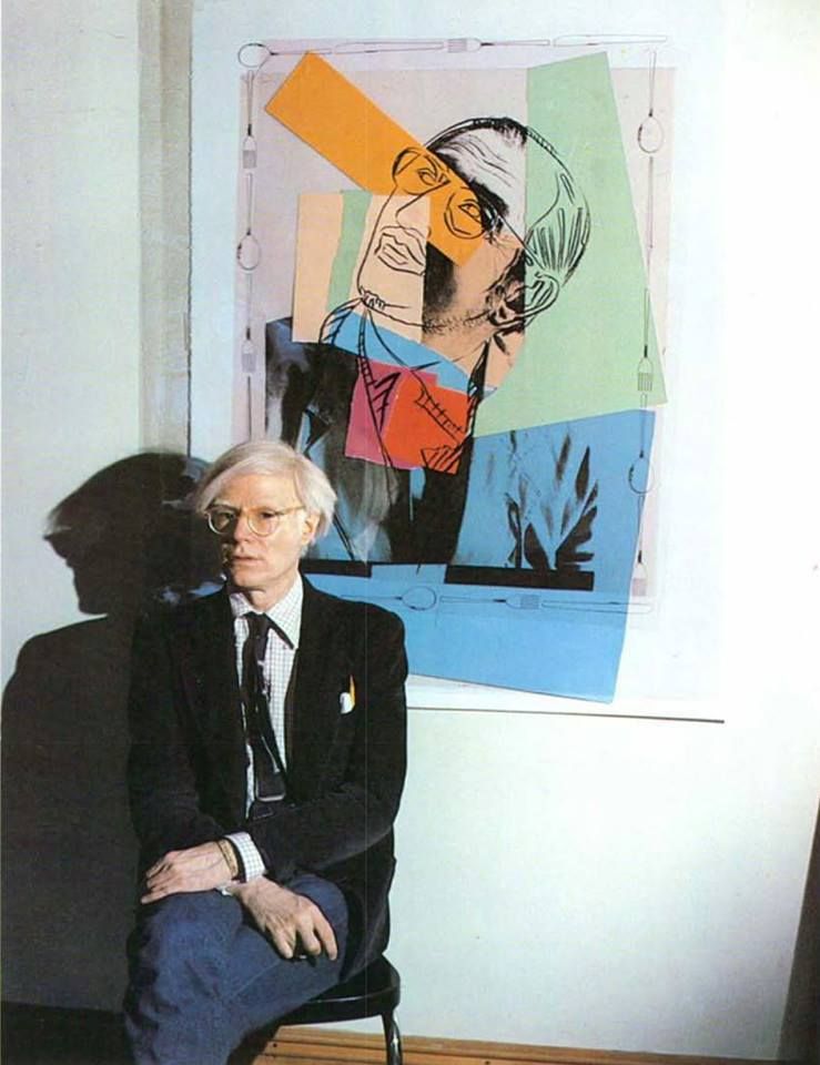 Энди Уорхол с портретом Карло Скарпа 1980 год.