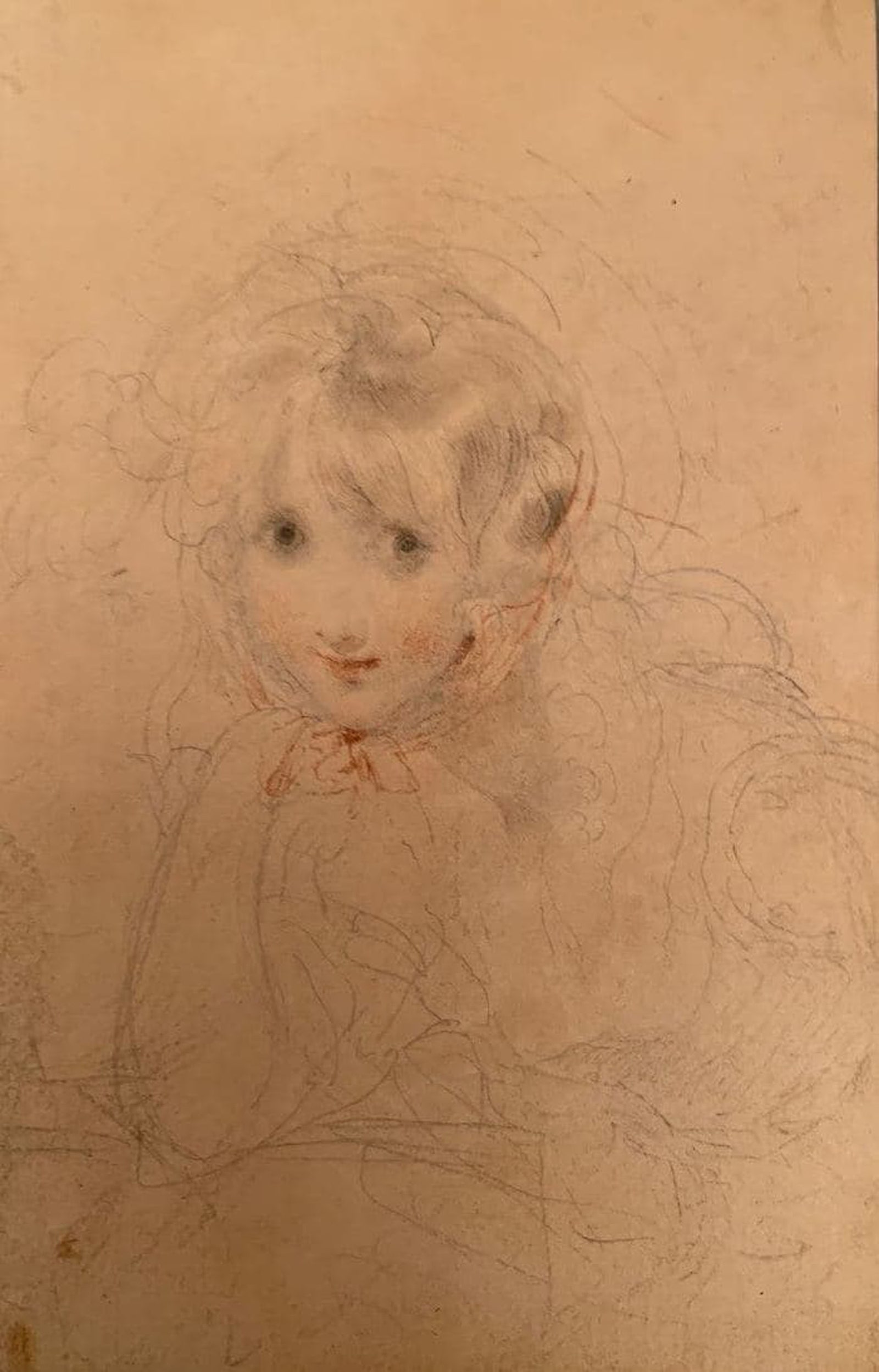 Томас Лоуренс . Портрет девушки в шляпке с красной лентой. Около 1790 года. Из собрания Т. Алексеевой и А. Гостева.