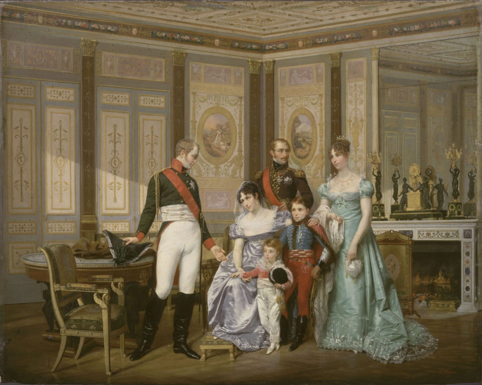 Императрица Жозефина принимает в Мальмезоне императора Александра и представляет ему своих детей. Жан Луи Виктор Виже дю...