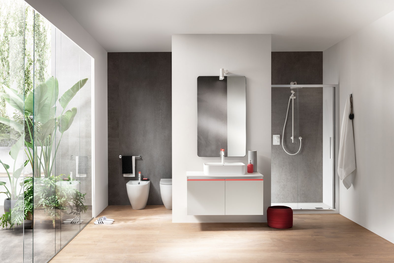 Ванная с мебелью из коллекции Dandy Plus по дизайну Фабио Новембре для Scavolini Bathrooms.