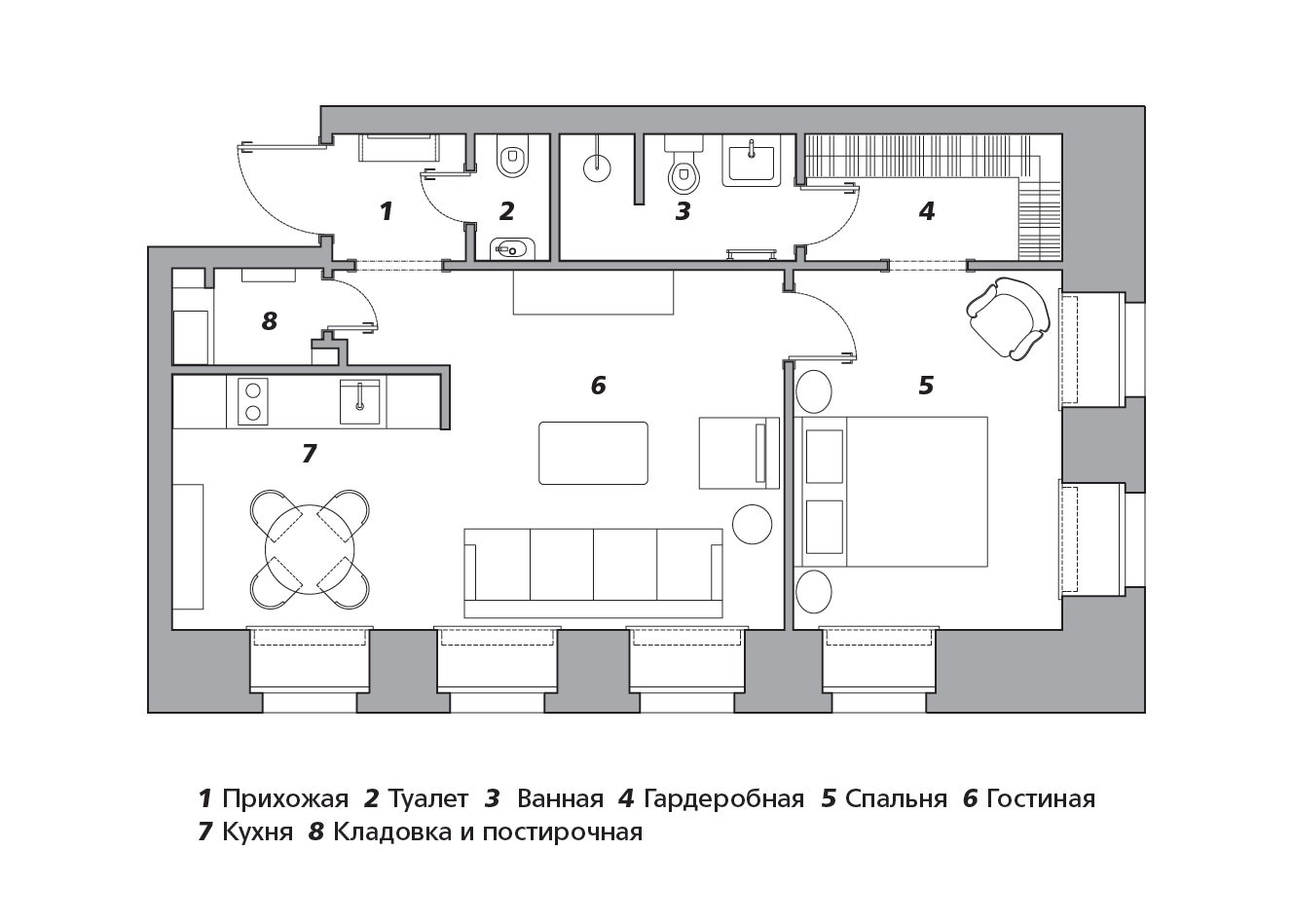 Квартира в бывшем доходном доме в Москве 50 м²