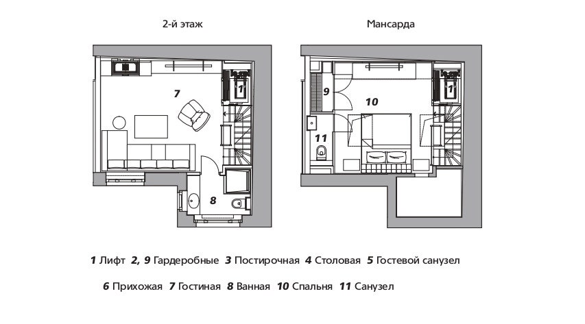 Квартира в здании старого флигеля в Москве 80 м²