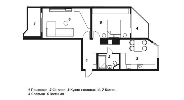 Как оформить двухкомнатную квартиру пять разных интерьеров от 36 до 63 м²