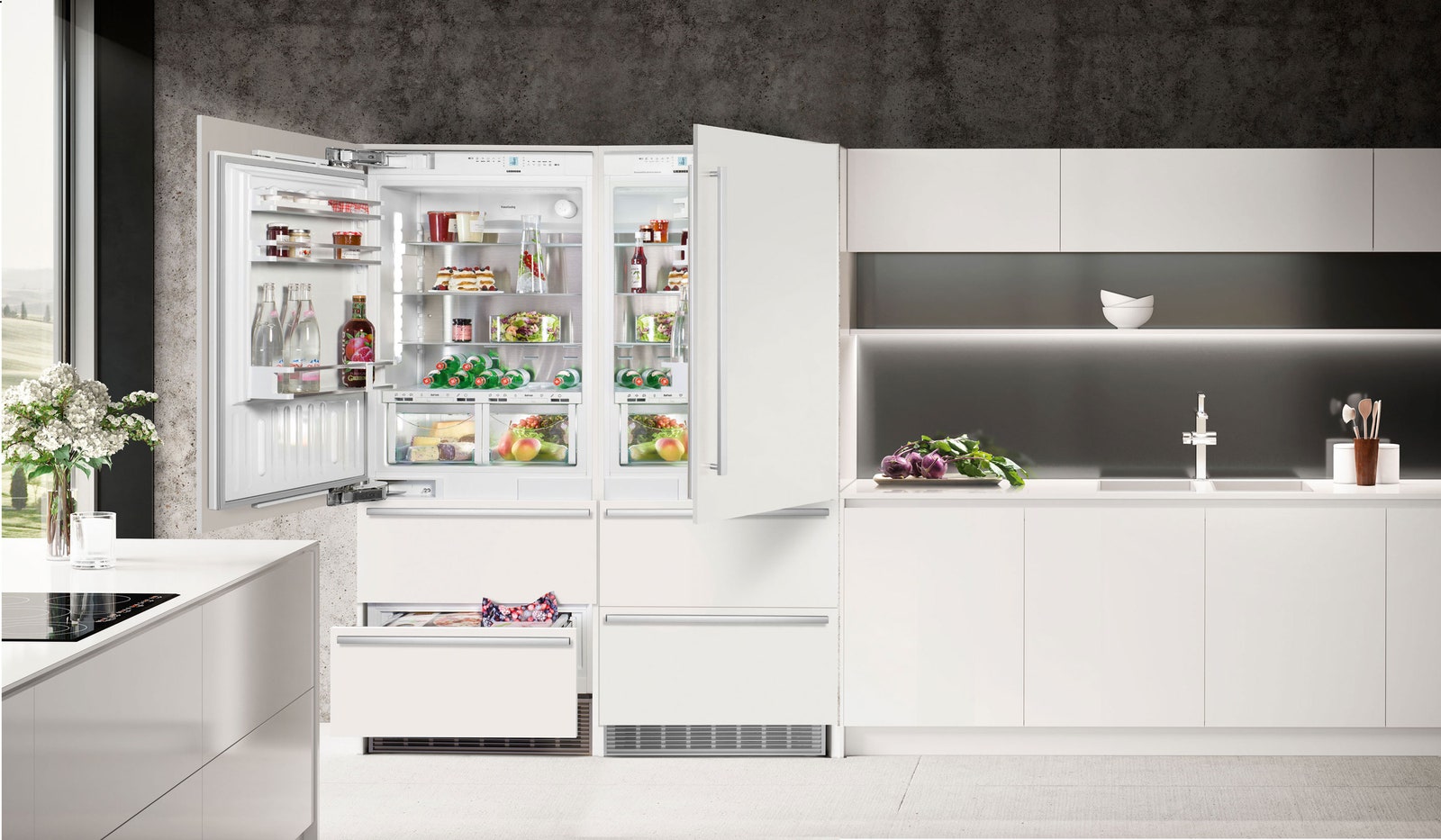 Liebherr встраиваемый холодильник SidebySide SBS 95E3 с зоной свежести BioFresh и системой NoFrost.