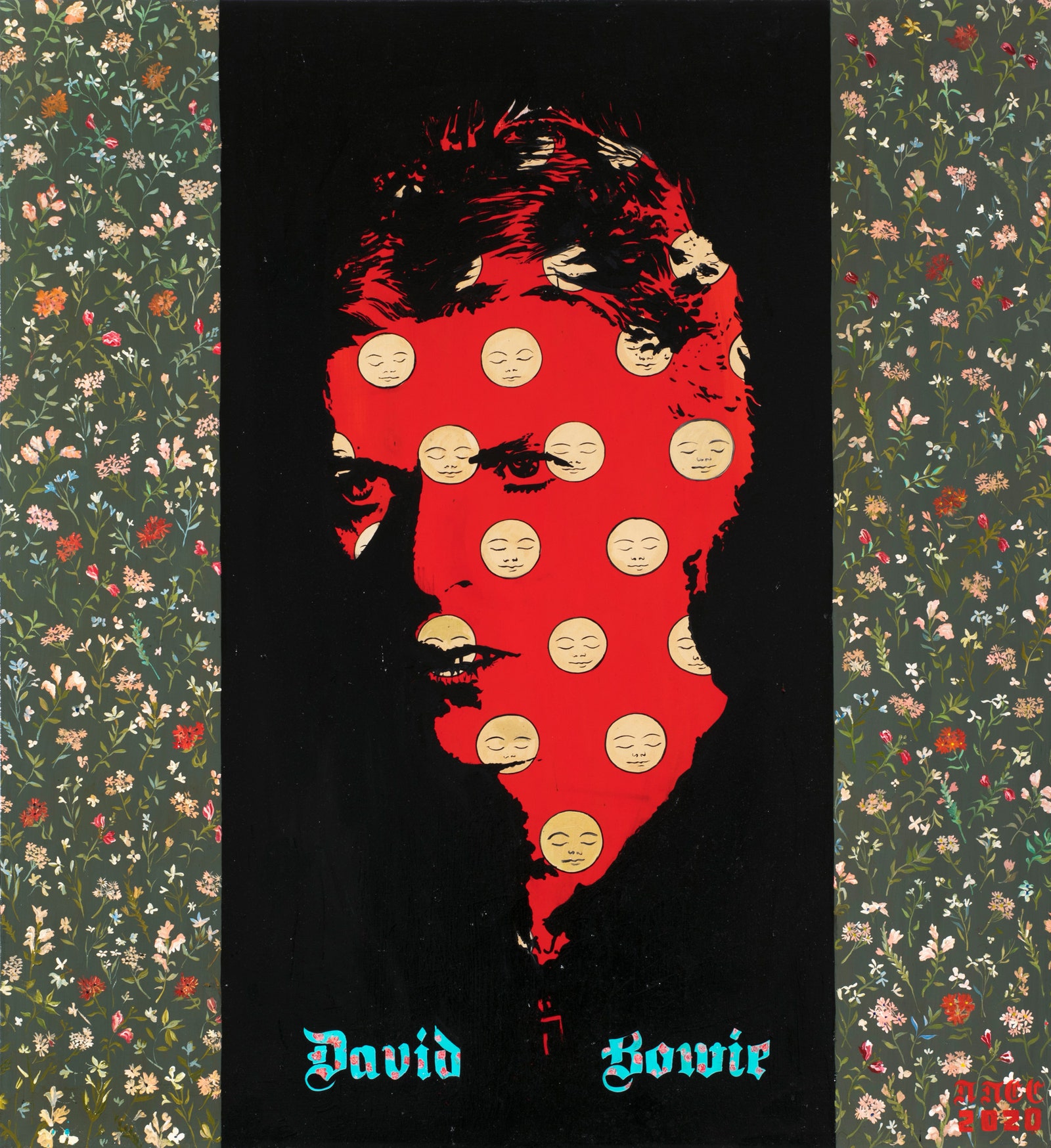Павел Пепперштейн Соня Стереостырски. David Bowie. 2020. Холст масло. 120 x 110 см.