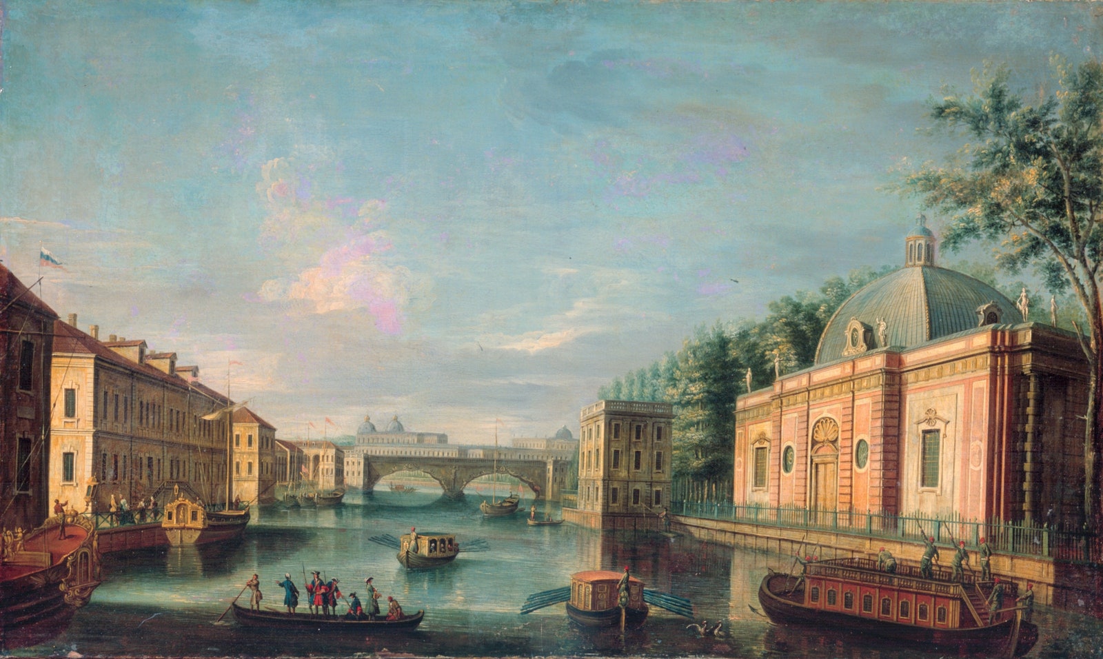 Джузеппе Валериани 1708  — 1762 по рисунку Михаила Ивановича Махаева . Проспект по реке Фонтанке от Грота и Запасного...