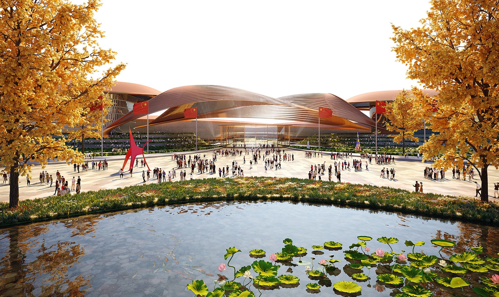 Проект выставочного центра в Пекине по дизайну Zaha Hadid Architects