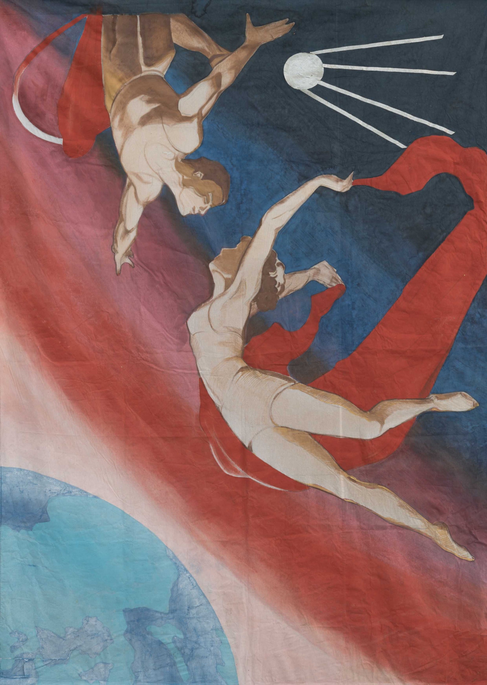 Андрей Щелоков. Афиша циркового номера с летающими гимнастами. 1998.