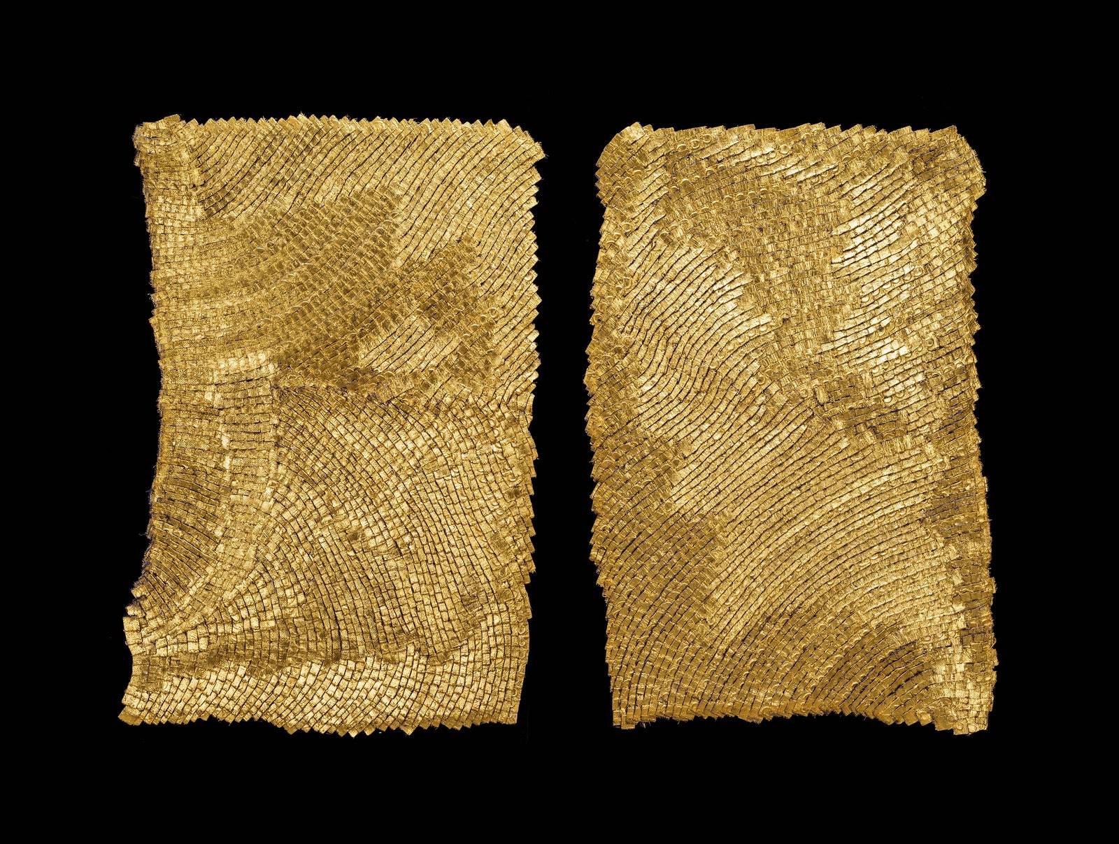 Ольга де Амарал диптих Corteza 2 2015 Колумбия холст золотой лист гипс акрил 80 х 50 см каждая часть галерея La...