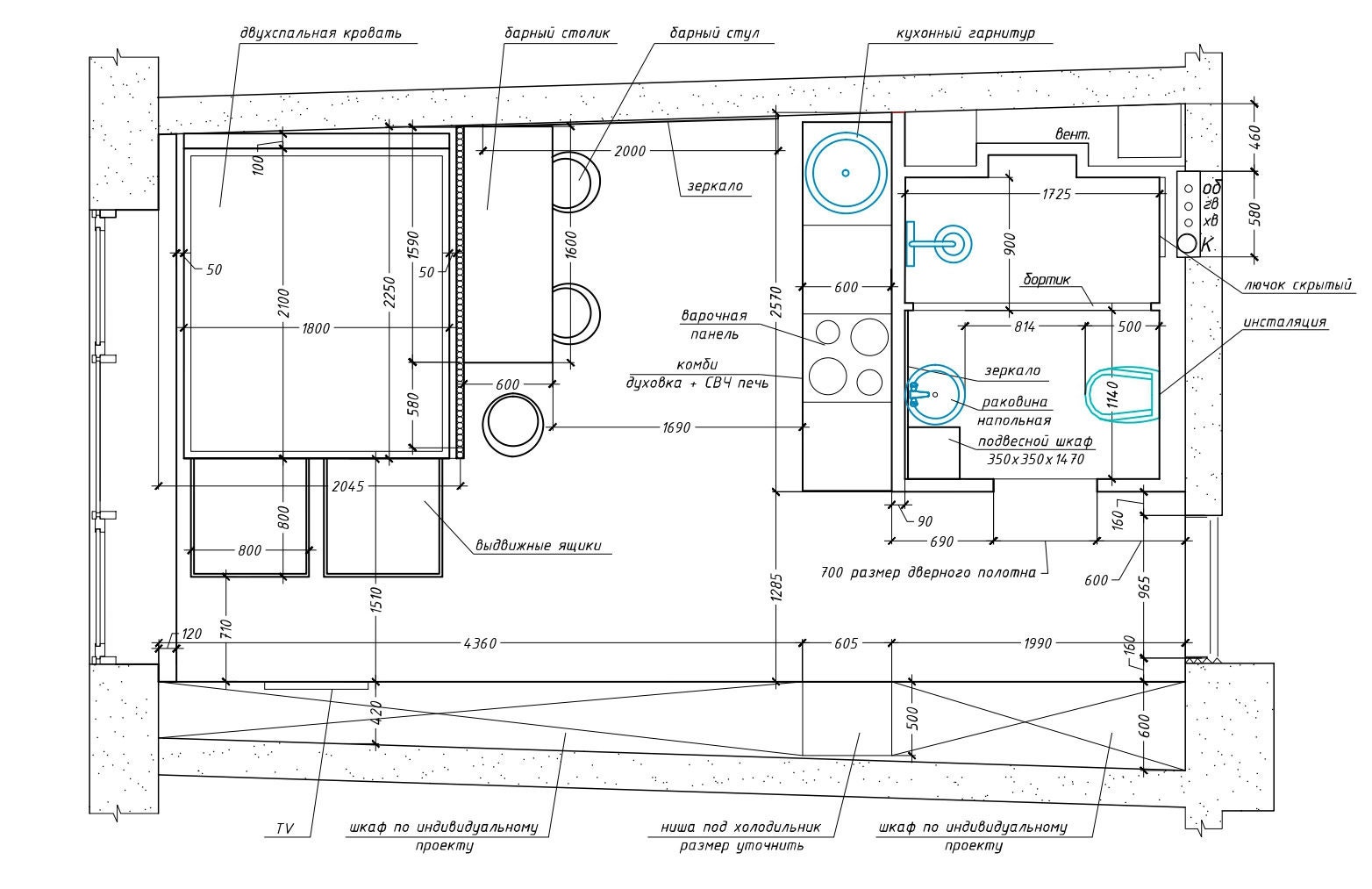 Дизайн квартирыстудии 8 интерьеров от 28 до 55 м²