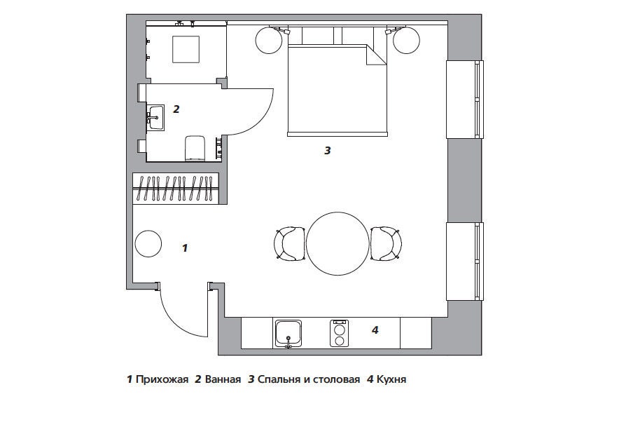 Дизайн квартирыстудии 8 интерьеров от 28 до 55 м²
