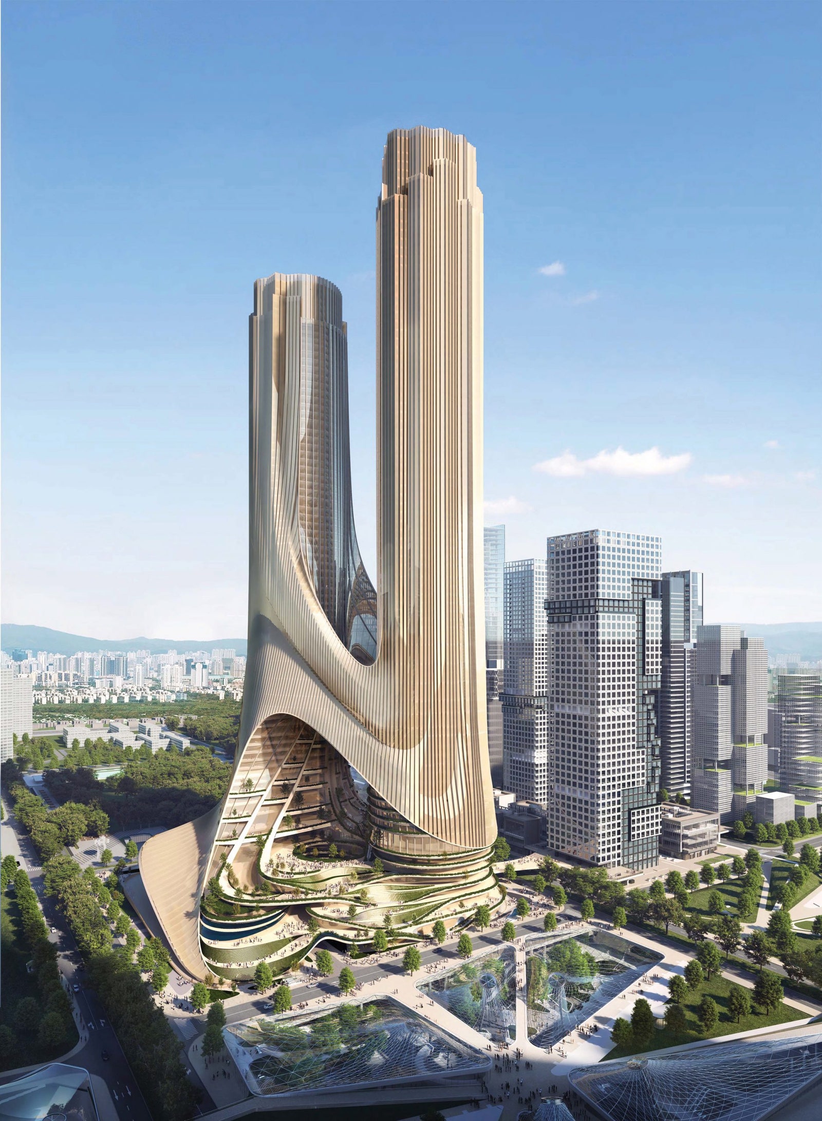 Небоскреб как продолжение парка новый проект от Zaha Hadid Architects