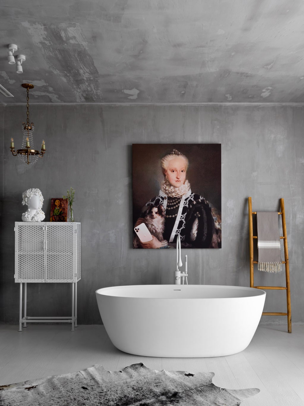Ванная комната по проекту Анны Эрман. Ванна Palermo NTbathroom белая тумба и шкаф из металла сделаны Анной Эрман она же...