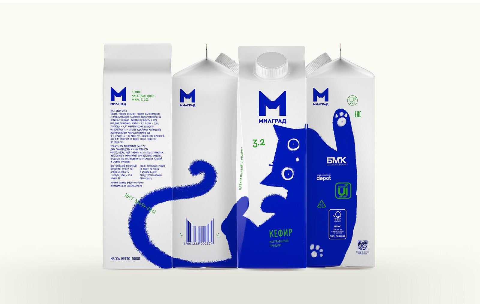 Креативная упаковка для молока от Depot