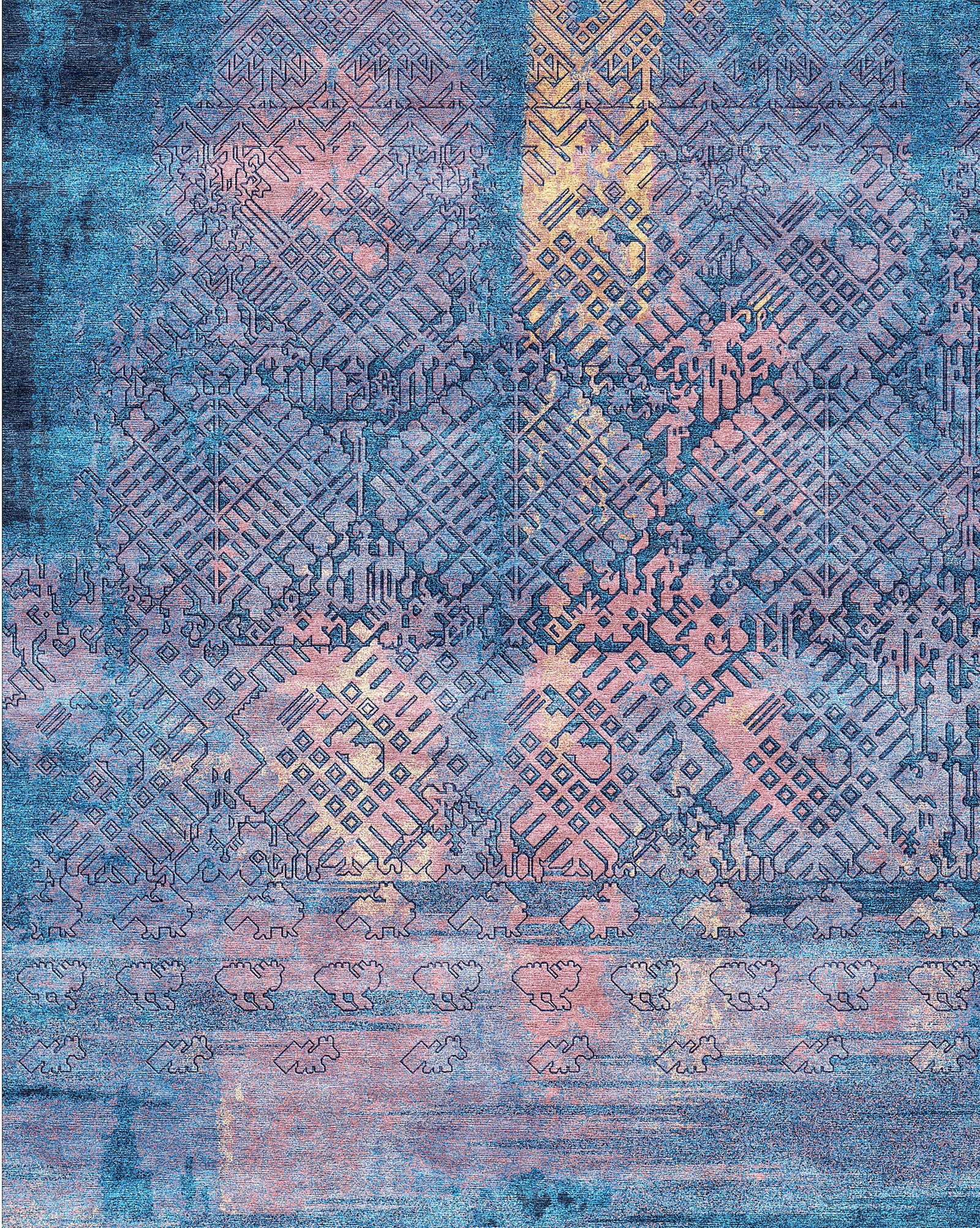 Геометричные узоры на ковре Atitlan Dawn дизайнера Рехины Давилы из Гватемалы — это отражение гор на глади озера...