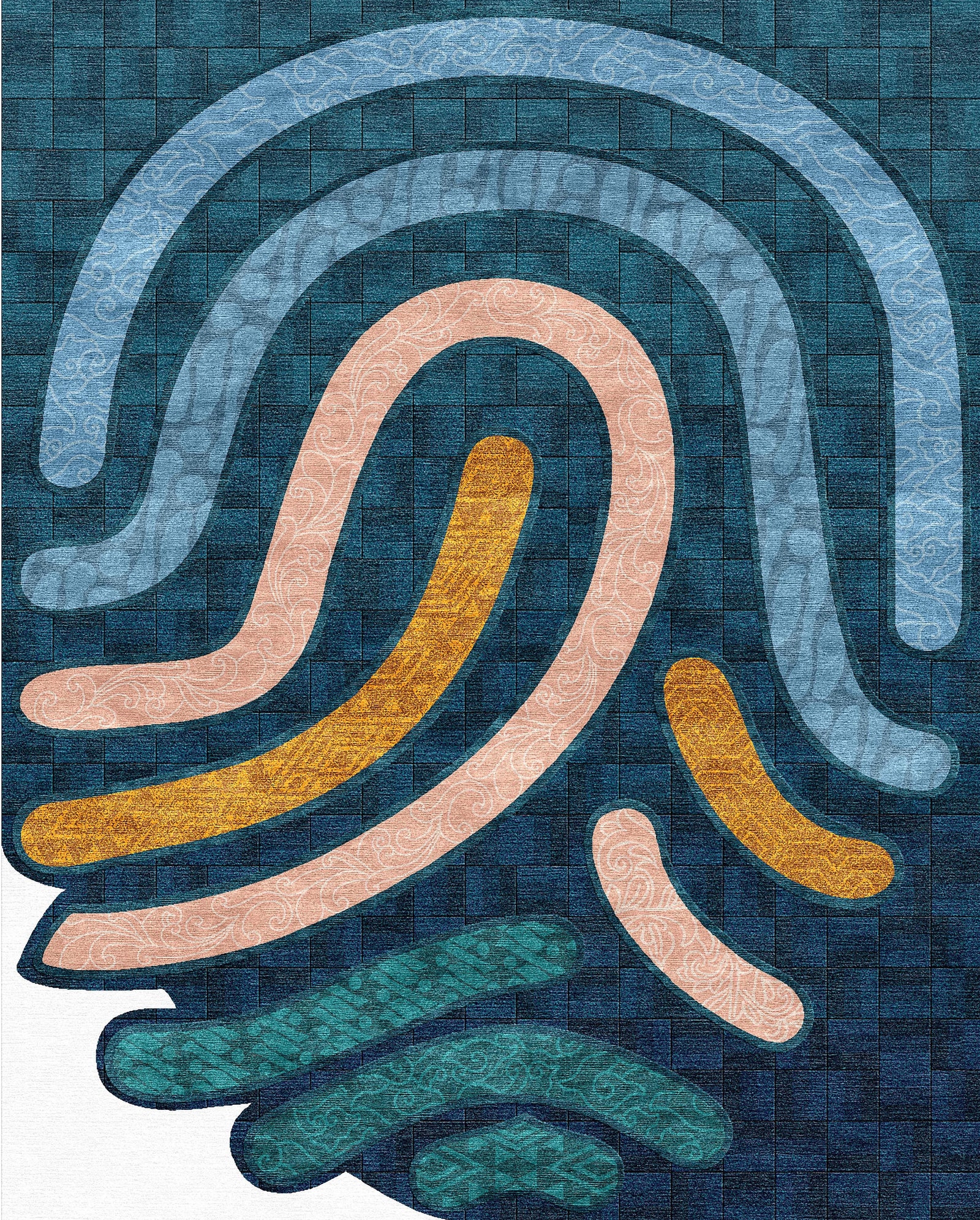 Шина Пурванторо выразила уникальность и разнообразие наций изобразив на ковре Archipelago отпечаток пальца линии...