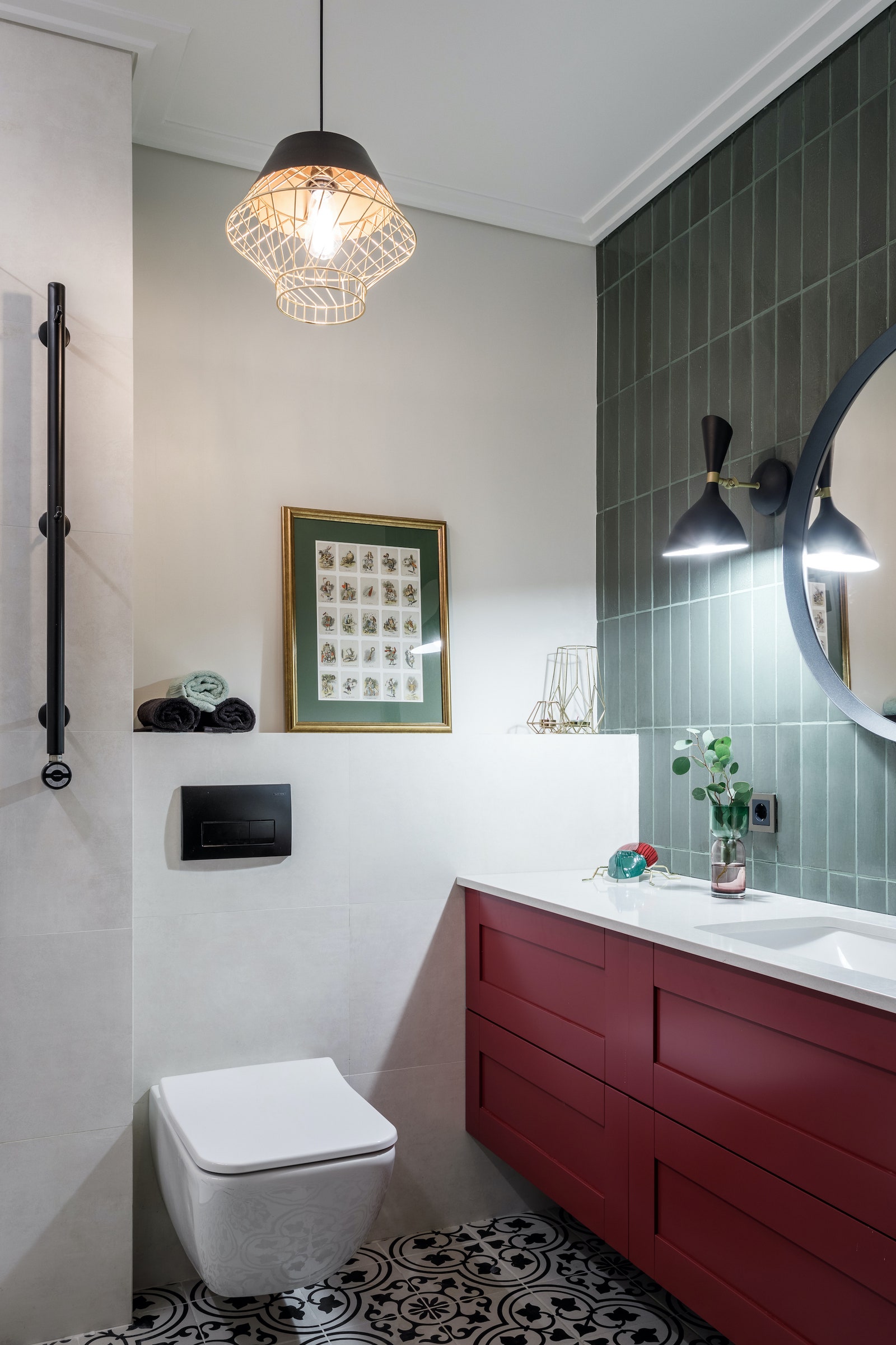 Ванная комната. Плитка Peronda зеркало IKEA декор interio.22 Pastore.design Togas.