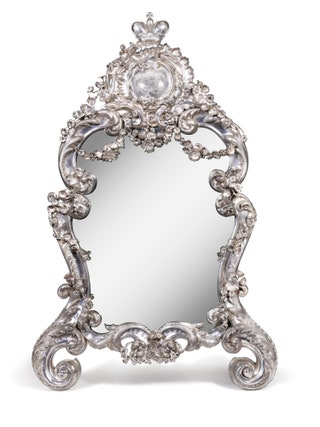 Редкое серебряное зеркало в стиле рококо ЖанБатист Вайян. СанктПетербург 1846. 20000  30000