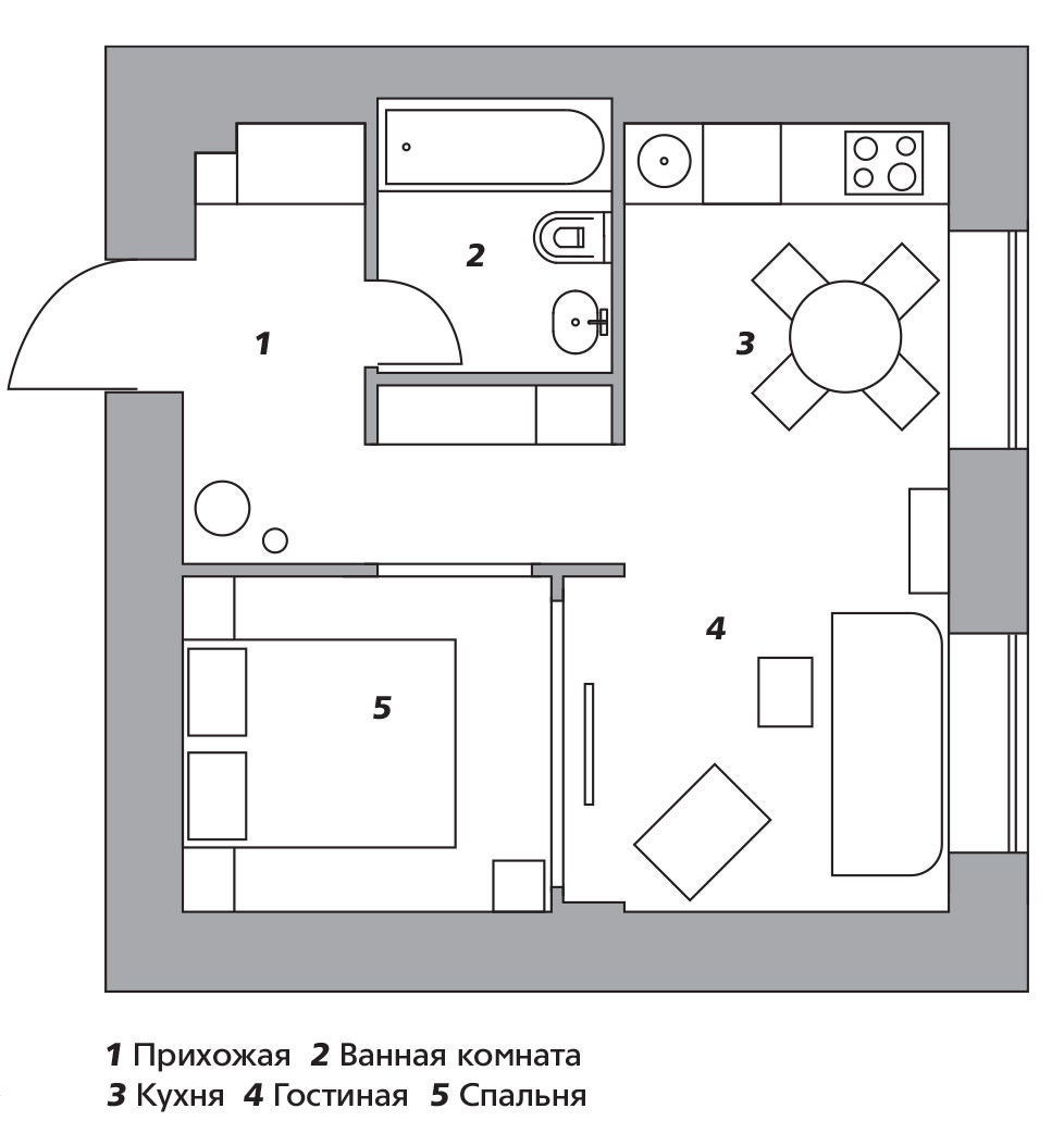Маленькие квартиры от 28 до 35 м² семь вариантов интерьера с планами