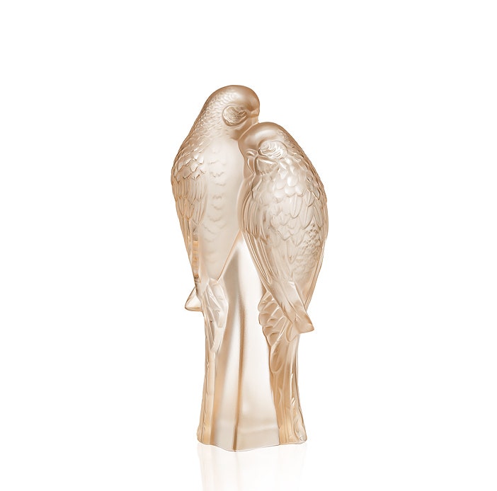 Скульптура 2 Parakeets Lalique.