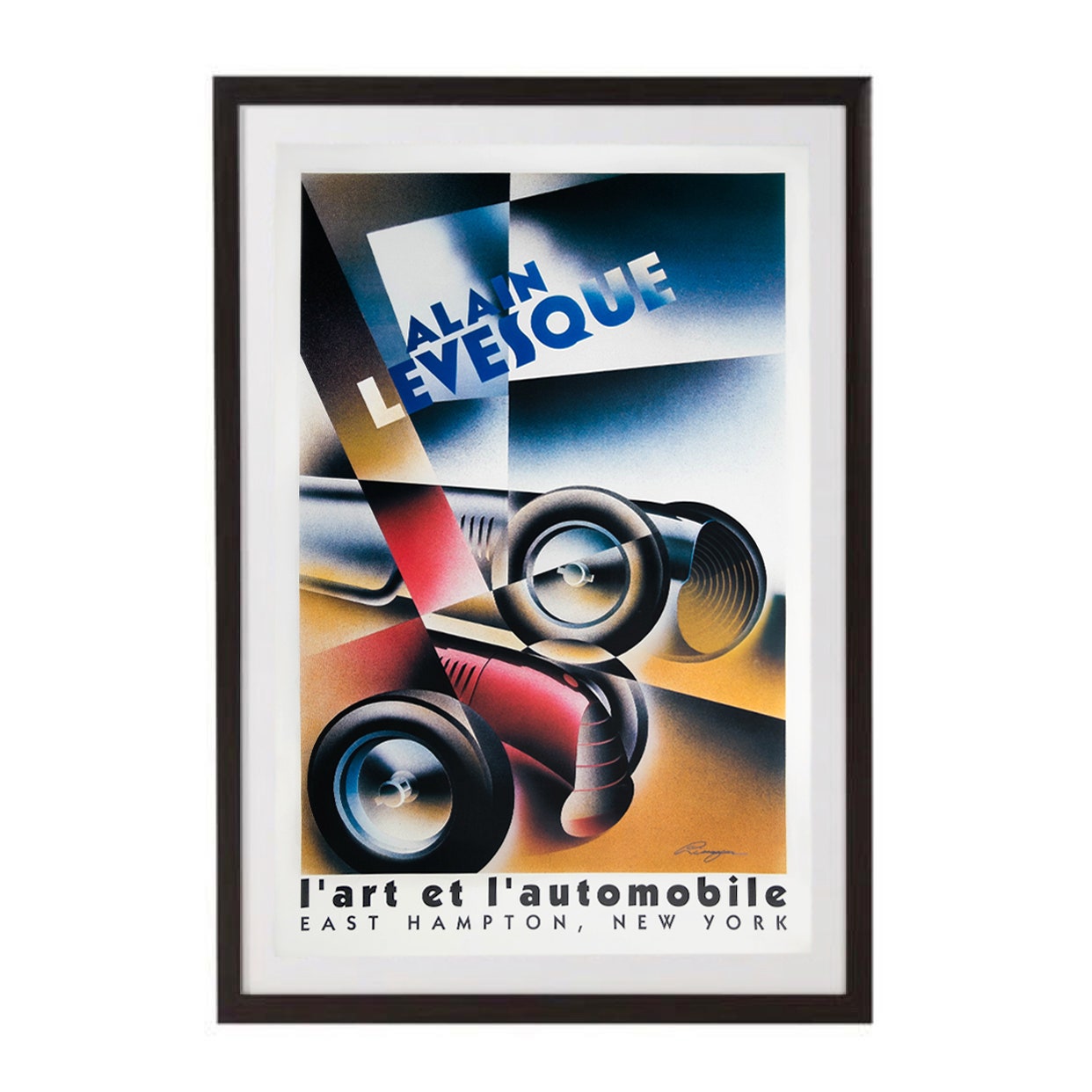 Иллюстрация L'art et l'automobile Алана Левеску 1998 года подлинник SetisArtSpace.
