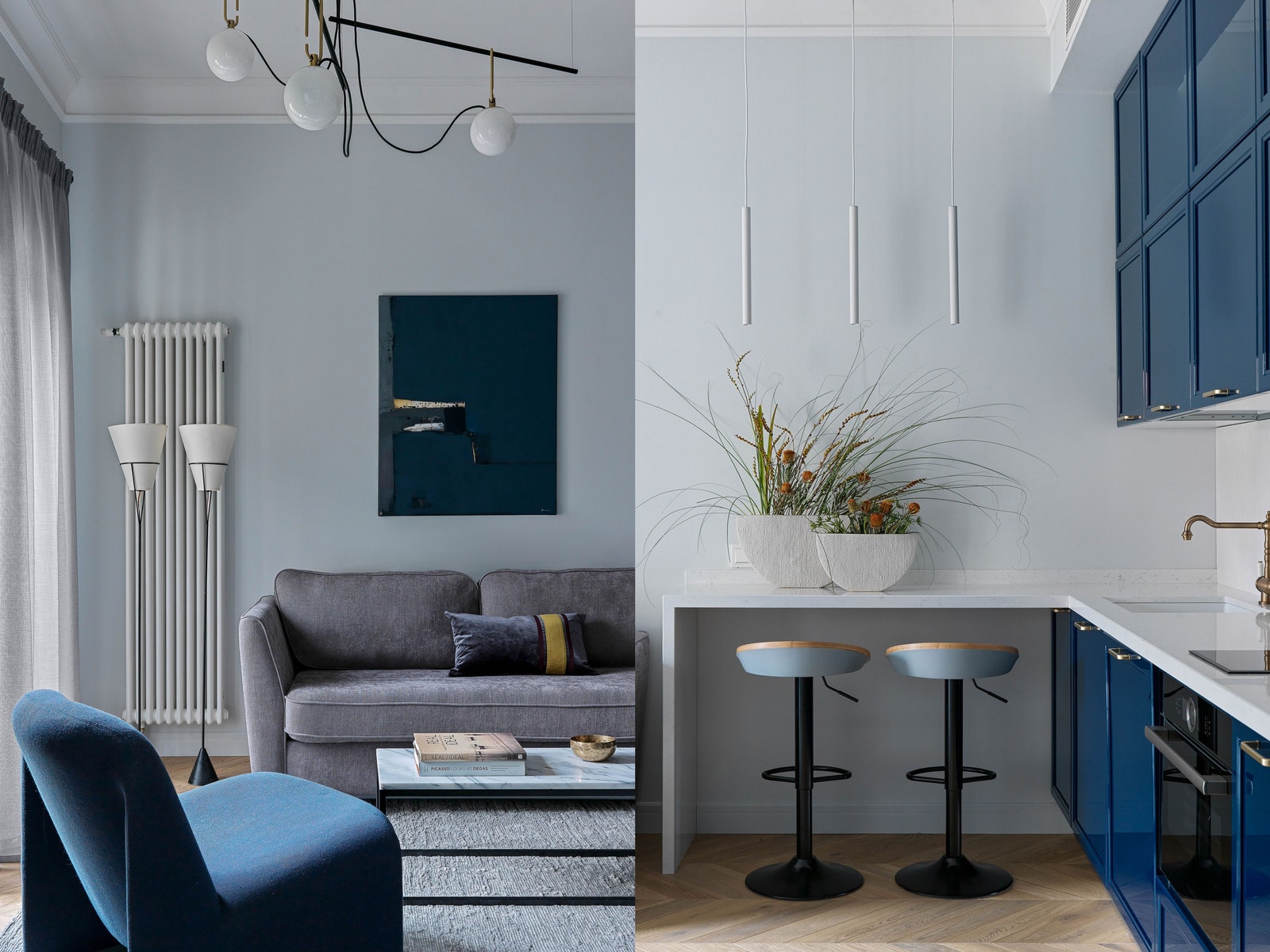 Квартира с графичным интерьером, 40 м²