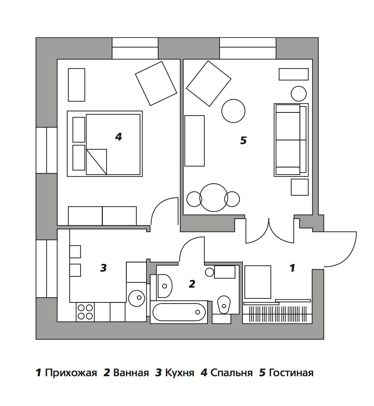Квартира в историческом доме в Екатеринбурге 49 м²