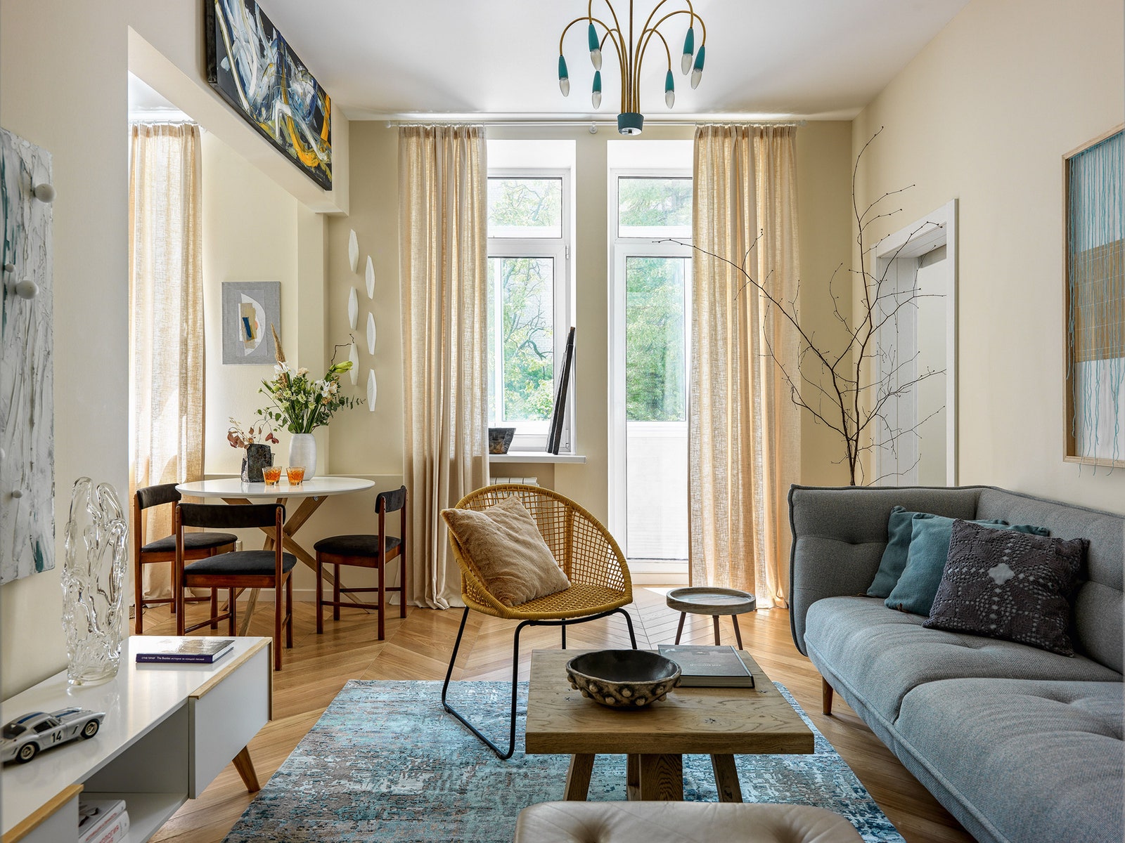 Квартира с богемной обстановкой, 63 м²