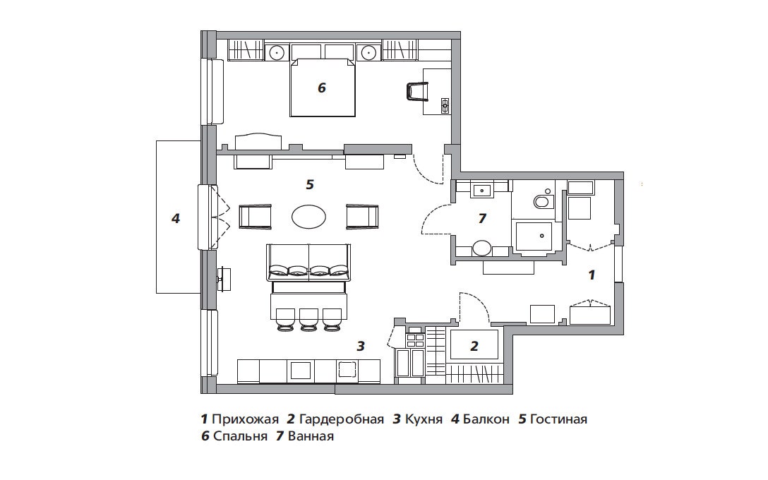 Квартира с элементами ар‑деко в СанктПетербурге 77 м²