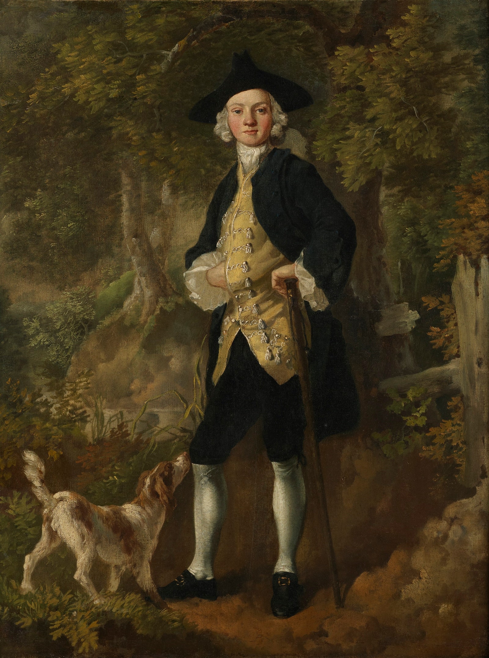 Томас Гейнсборо. Портрет джентльмена с собакой в лесу. Ок. 1746. Передано в Доммузей Гейнсборо Саффолк на долгосрочное...