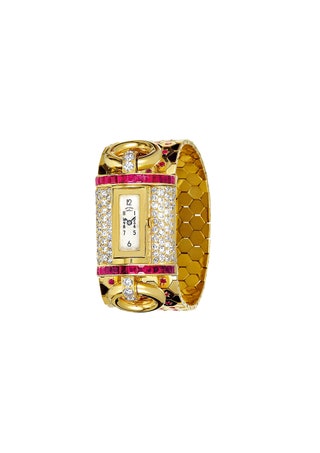Потайные часы Ludo 1937 год золото рубины бриллианты.