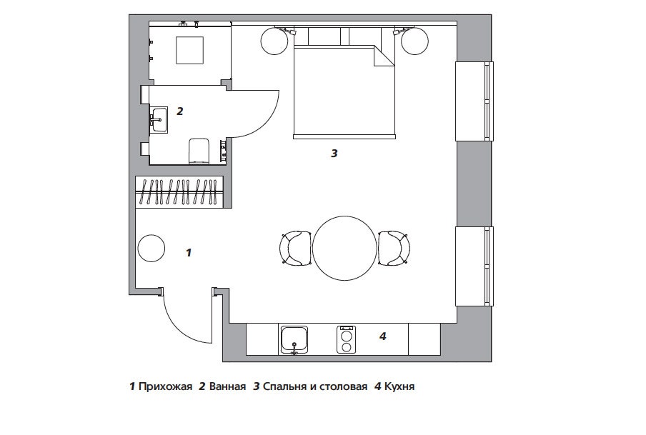 Студия в Казани 36 м²