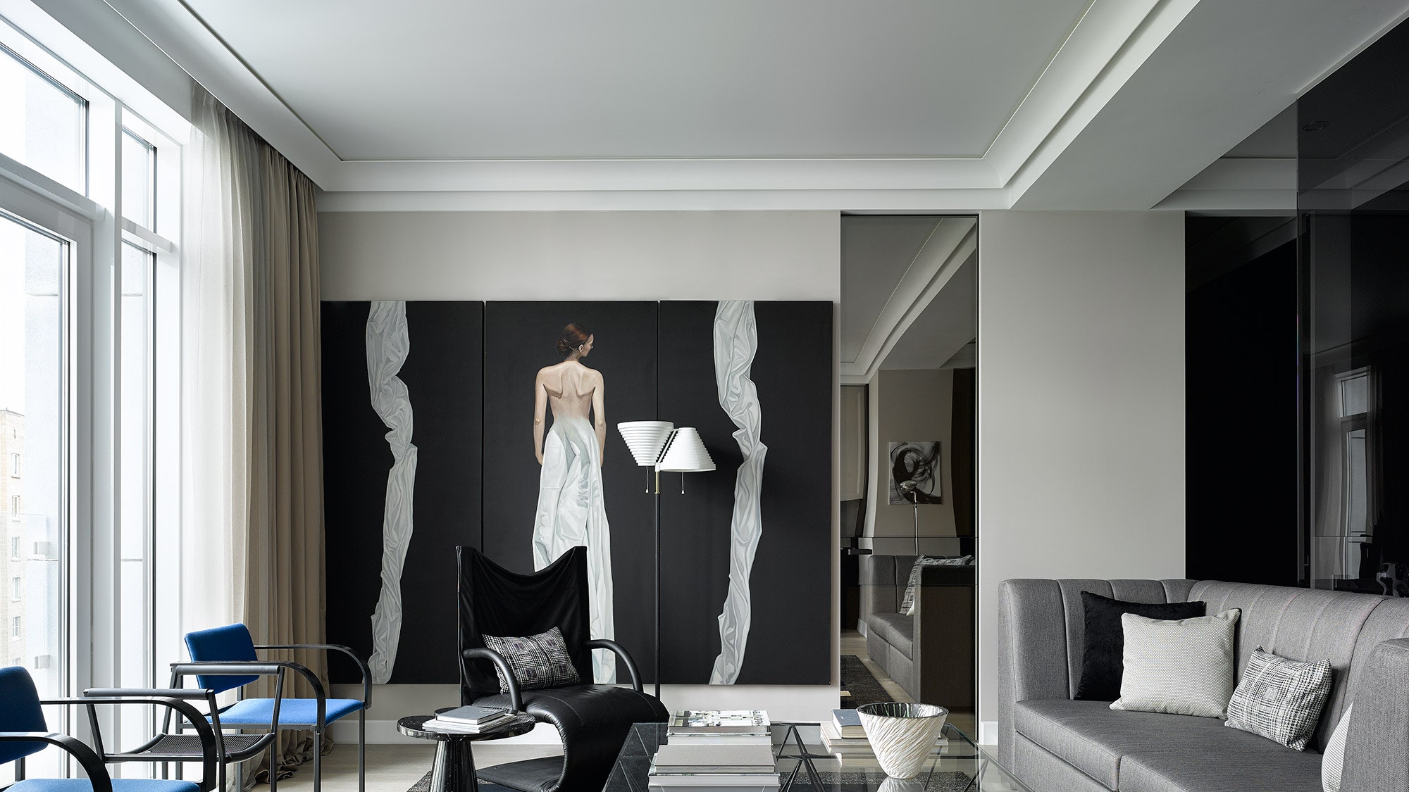 Гостиная в черно белом стиле: 25 вариантов дизайна (фото)