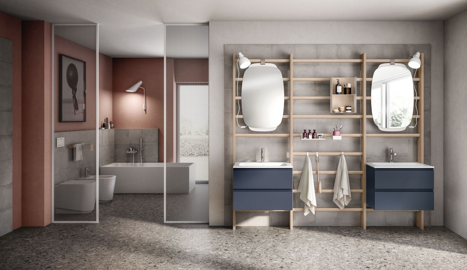 Система Gym Space от Scavolini по дизайну Маттиа Парески  из дерева в цвете Blond дополняет мебель для ванной комнаты...
