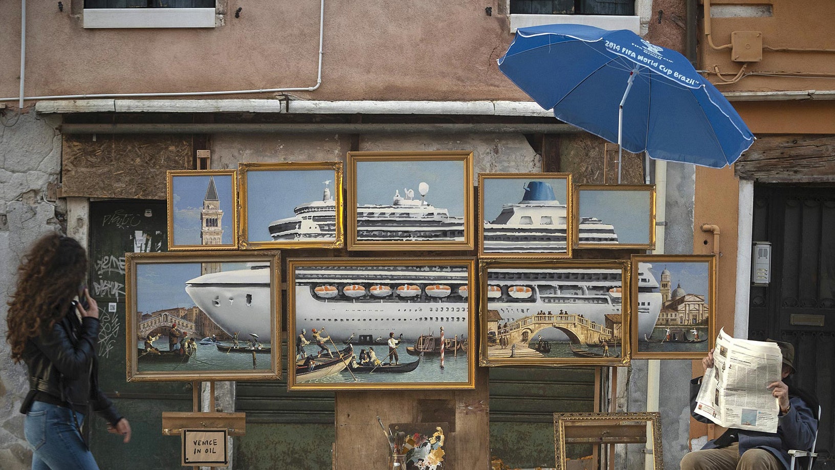 Уличное искусство новая работа Бэнкси на биеннале в Венеции