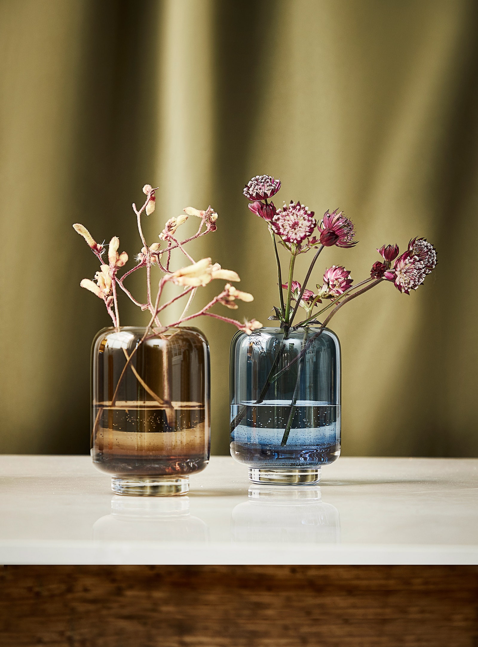Новая коллекция ваз и подсвечников из дутого стекла от датской студии