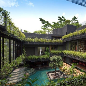 Тропический рай: зеленая вилла в Сингапуре
