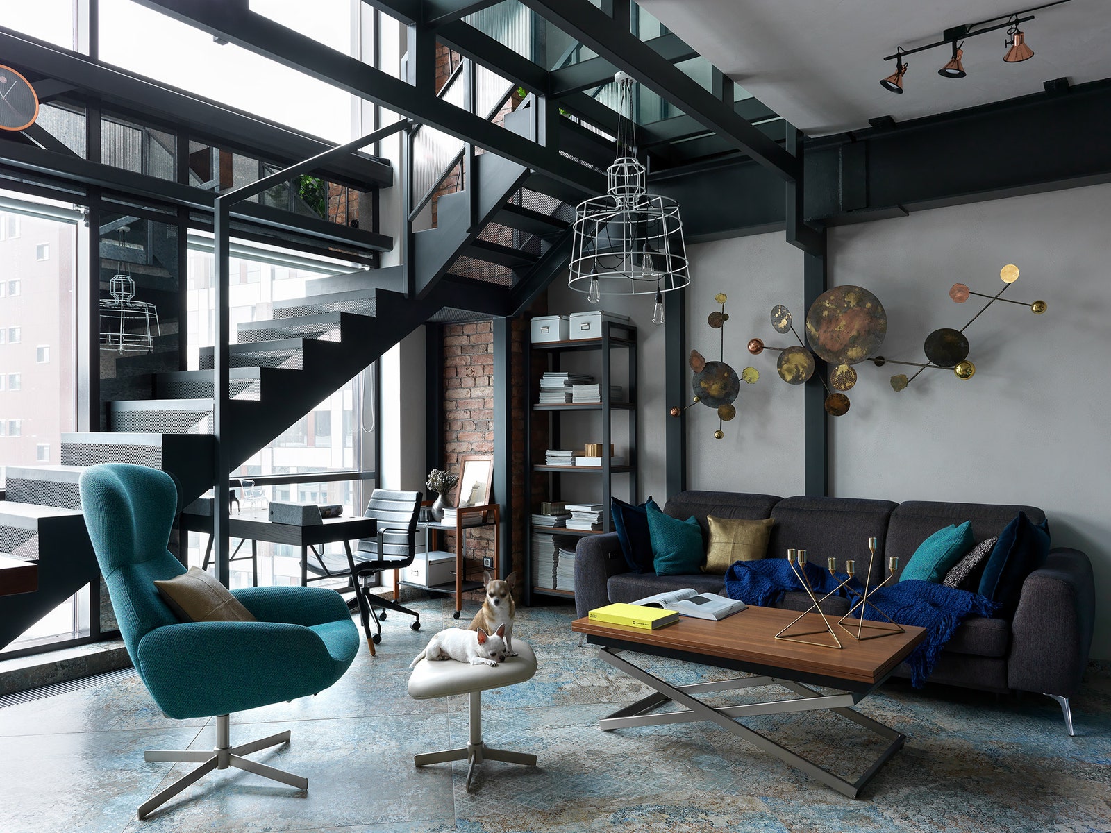 Двухэтажный лофт в Москве, 72 м²