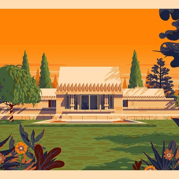 Архитектура Калифорнии в ярких иллюстрациях Джорджа Таунли