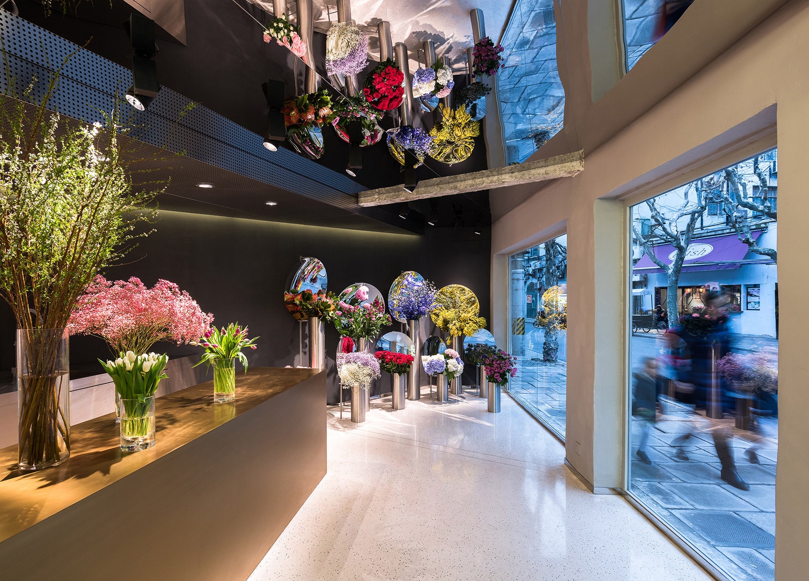 Цветочный магазин в стиле минимализм в Шанхае