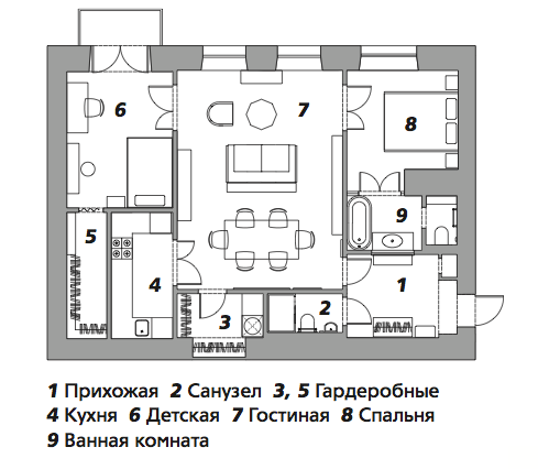 Квартира в дореволюционном доме в центре Москвы 82 м²