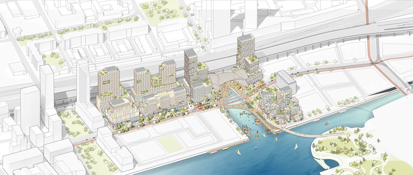 Архитектурный проект многофункционального квартал на набережной Торонто