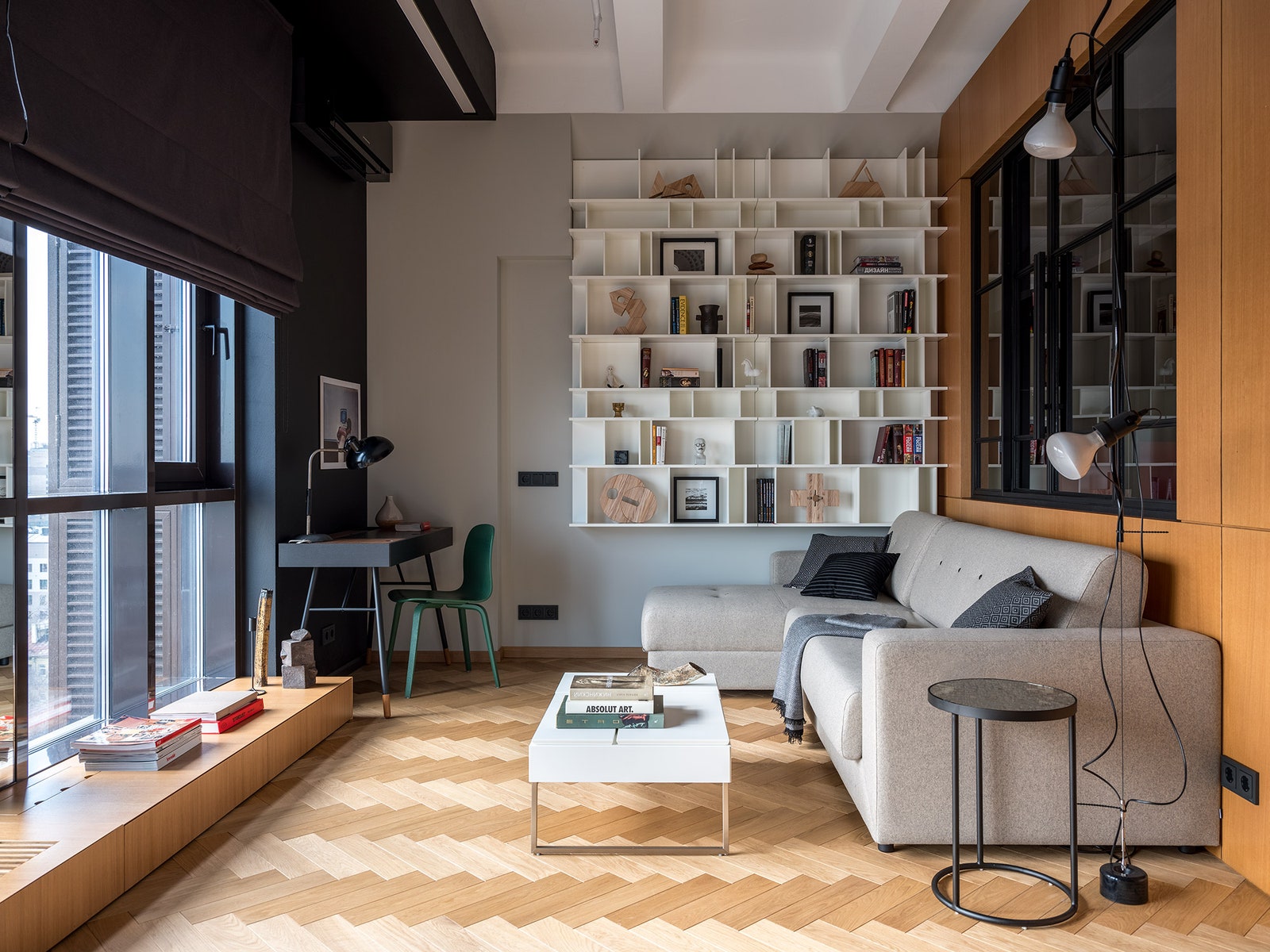 Брутальная квартира с графичными деталями, 52 м²