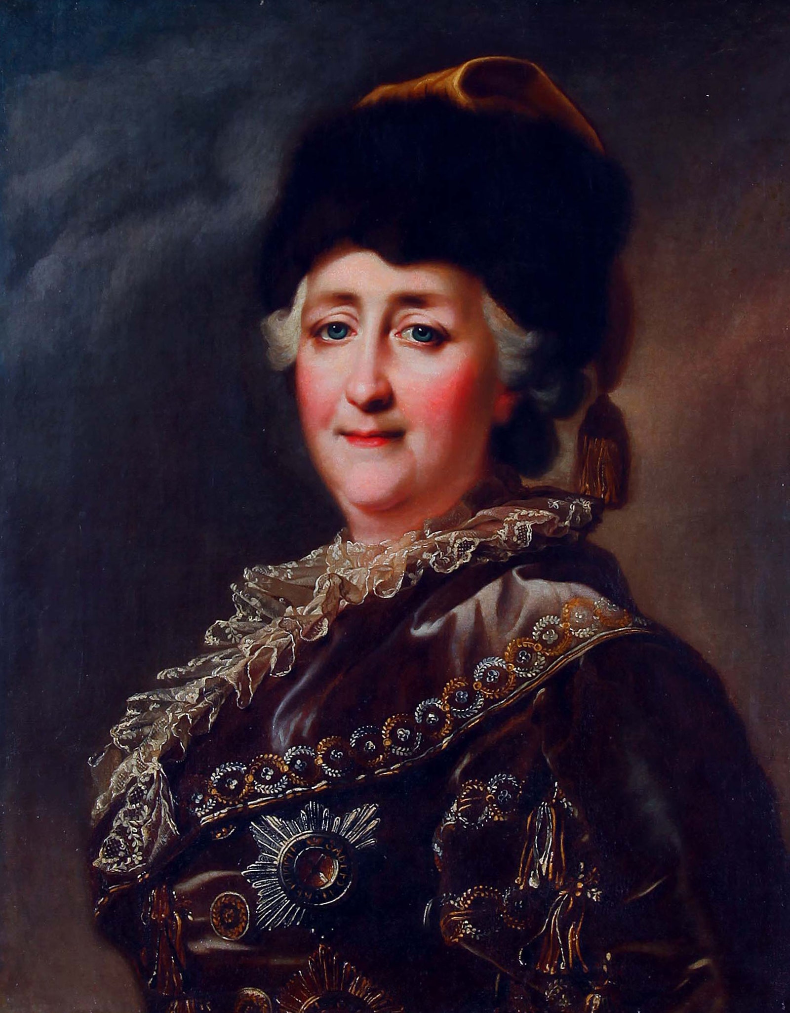 Портрет Екатерины II в дорожном костюме. 1780е.