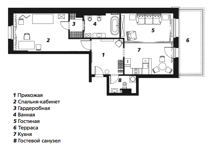 Дизайн интерьера квартиры с атмосферой старой мануфактуры 76 м²