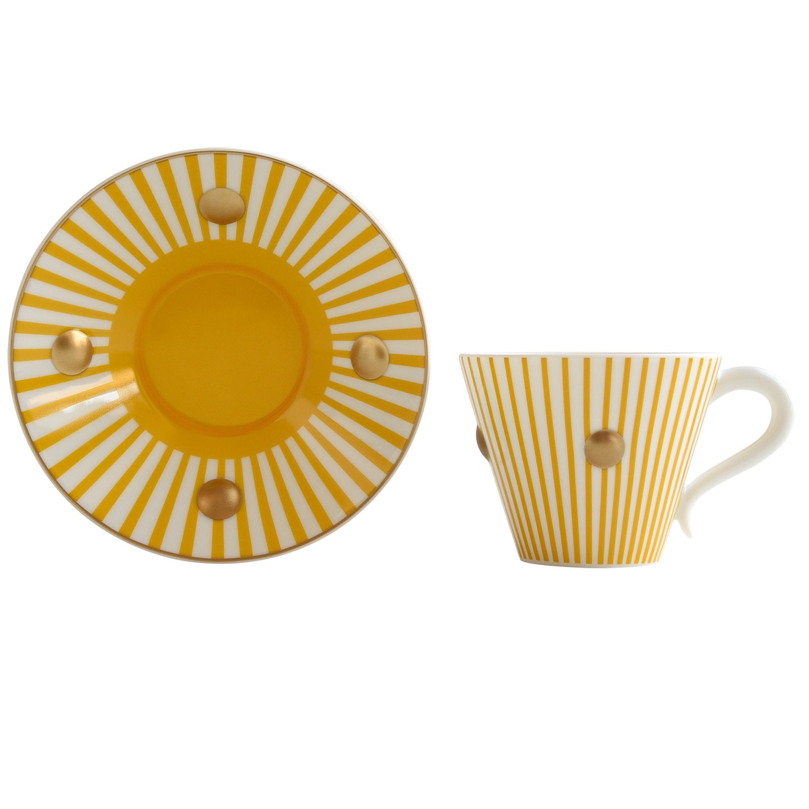 Набор из двух желтых чашек Delphos amp Knossos Bernardaud.