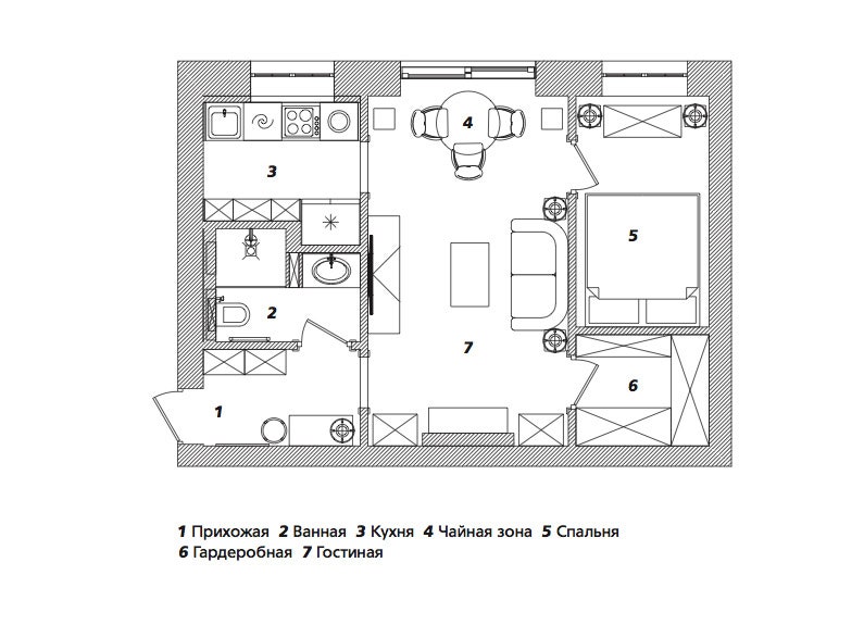 Квартира с антикварными находками 39 м²