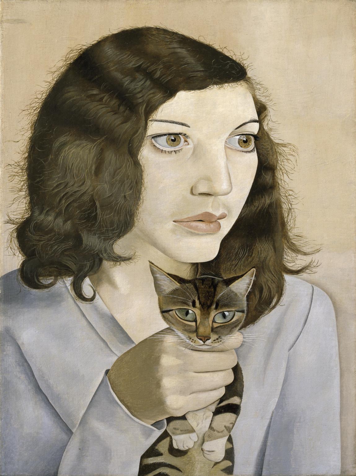 Люсьен Фрейд. Девушка с котенком. 1947. © Tate