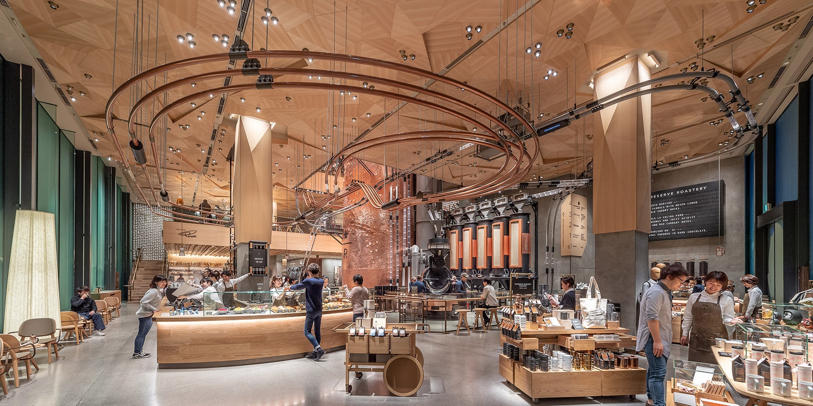 Дизайн нового Starbucks Reserve Roastery в Токио по проекту Кенго Кумы