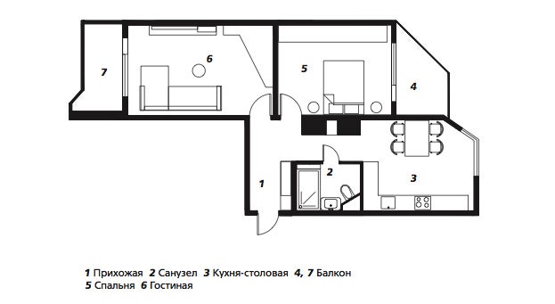 Квартира в Некрасовке по проекту Юлии Андриевской 63 м²